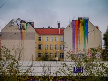 Rainbow paint drips