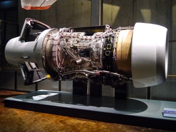 Jet engine, the back is open in the "braking" position