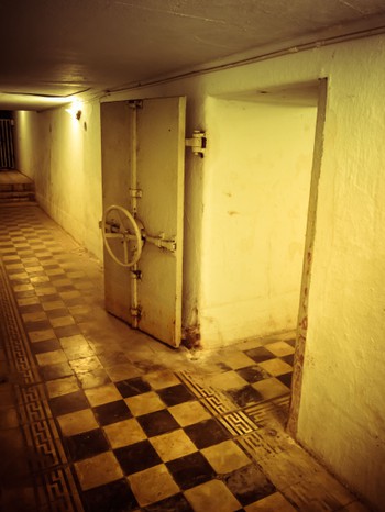 Underground bunker door under Ho Chi Minh Museum
