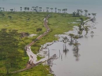 Lake Nakuru is well flooded