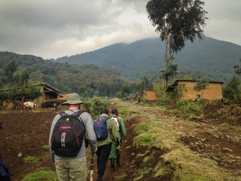 Walking through the village