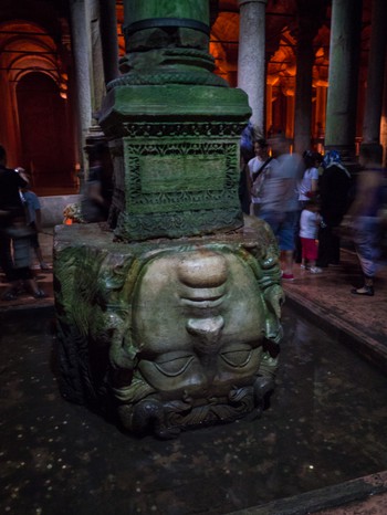 Medusa head in Basilica Cistern