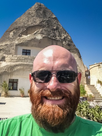 Me in front of my cave hotel in Göreme