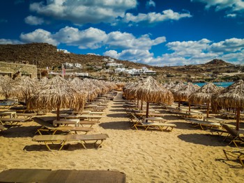 Sun beds at Paradise Beach