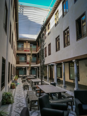 The courtyard at my hostel in Granada