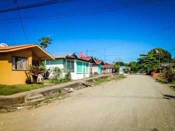 Colourful houses in Puerto Jiminez