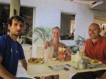 Francisco, Kaya and me having breakfast