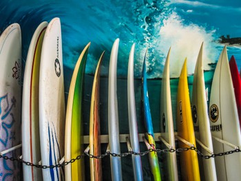 Boards in the surf shop