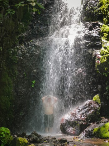 Getting smashed by the waterfall