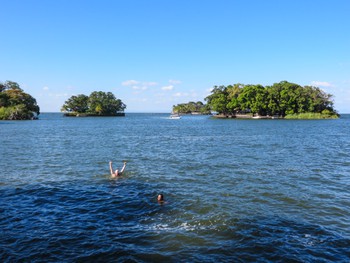 Swimming in the lake