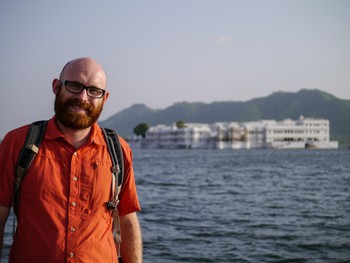 Me in front of one of the floating hotels