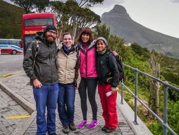 Me, Anne, Sophie and Paola in front of Lion's Head