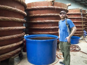 Vats of fish sauce. Right after this I jumped in for a swim.