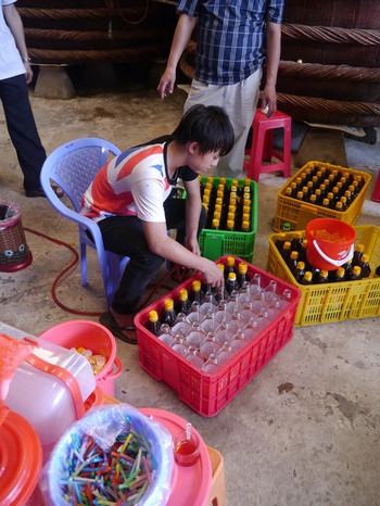 Bottling by hand